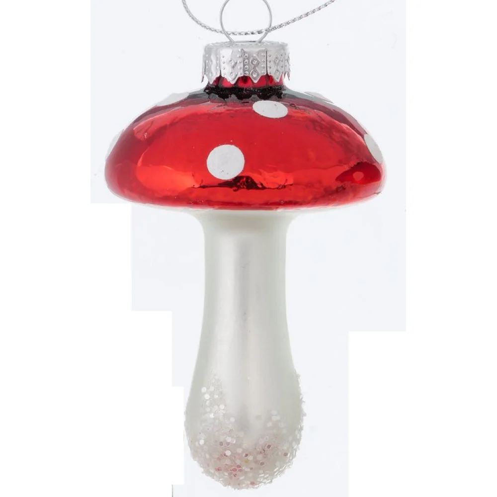 Anhänger Pilz aus Glas Rund Glanz 8 cm