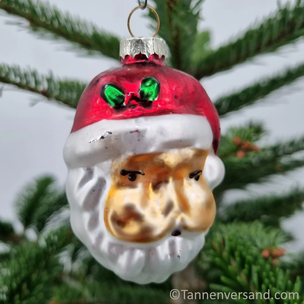 Anhänger Weihnachtsmann Kopf aus Glas Glanz 9 cm - Image 2