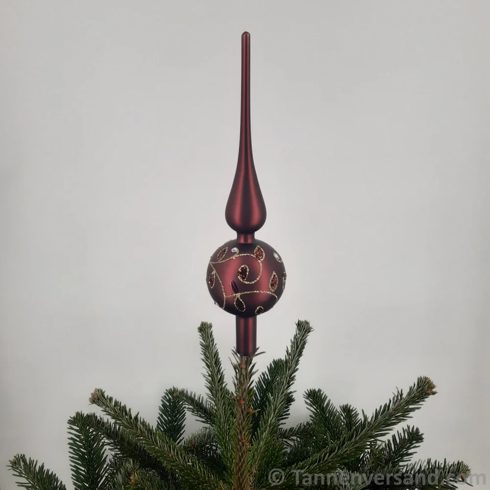 Baumspitze aus Glas Rot Gold Matt 31 cm - Image 2