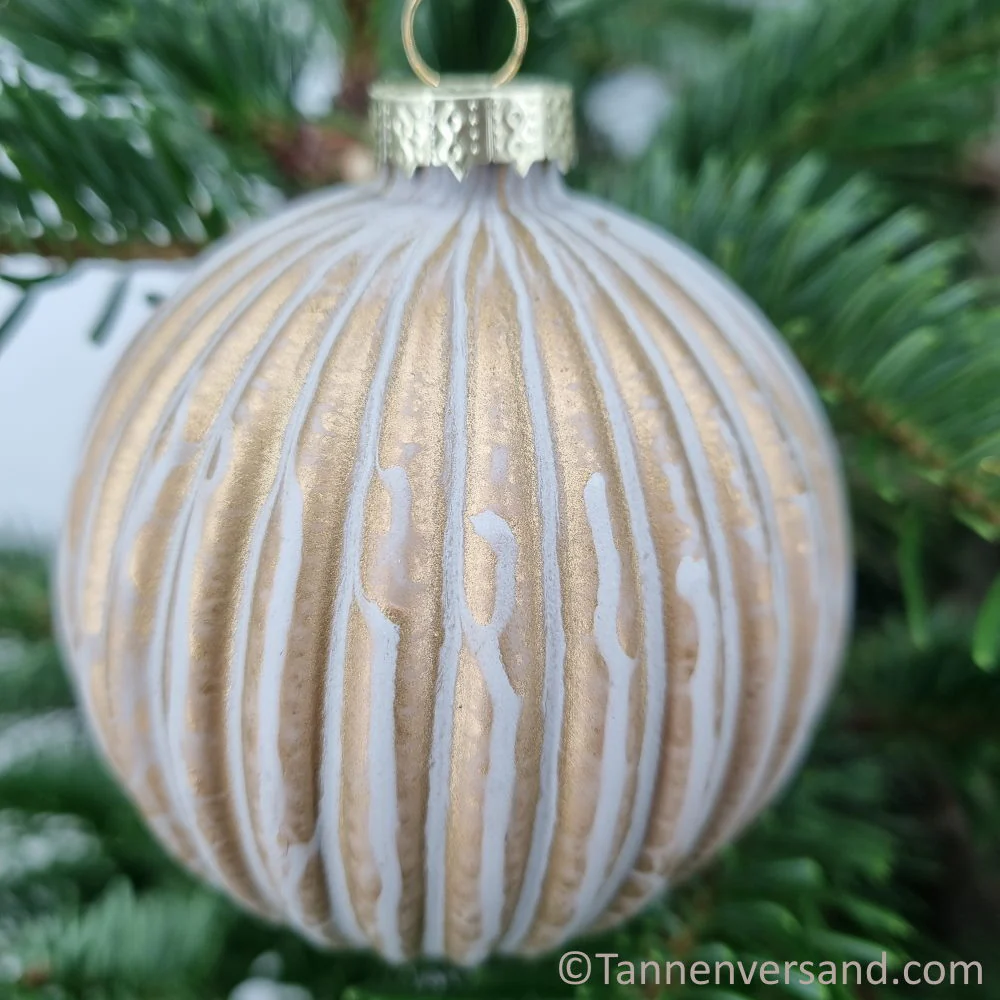Weihnachtskugel aus Glas Champagner 8 cm 12er Set - Image 4