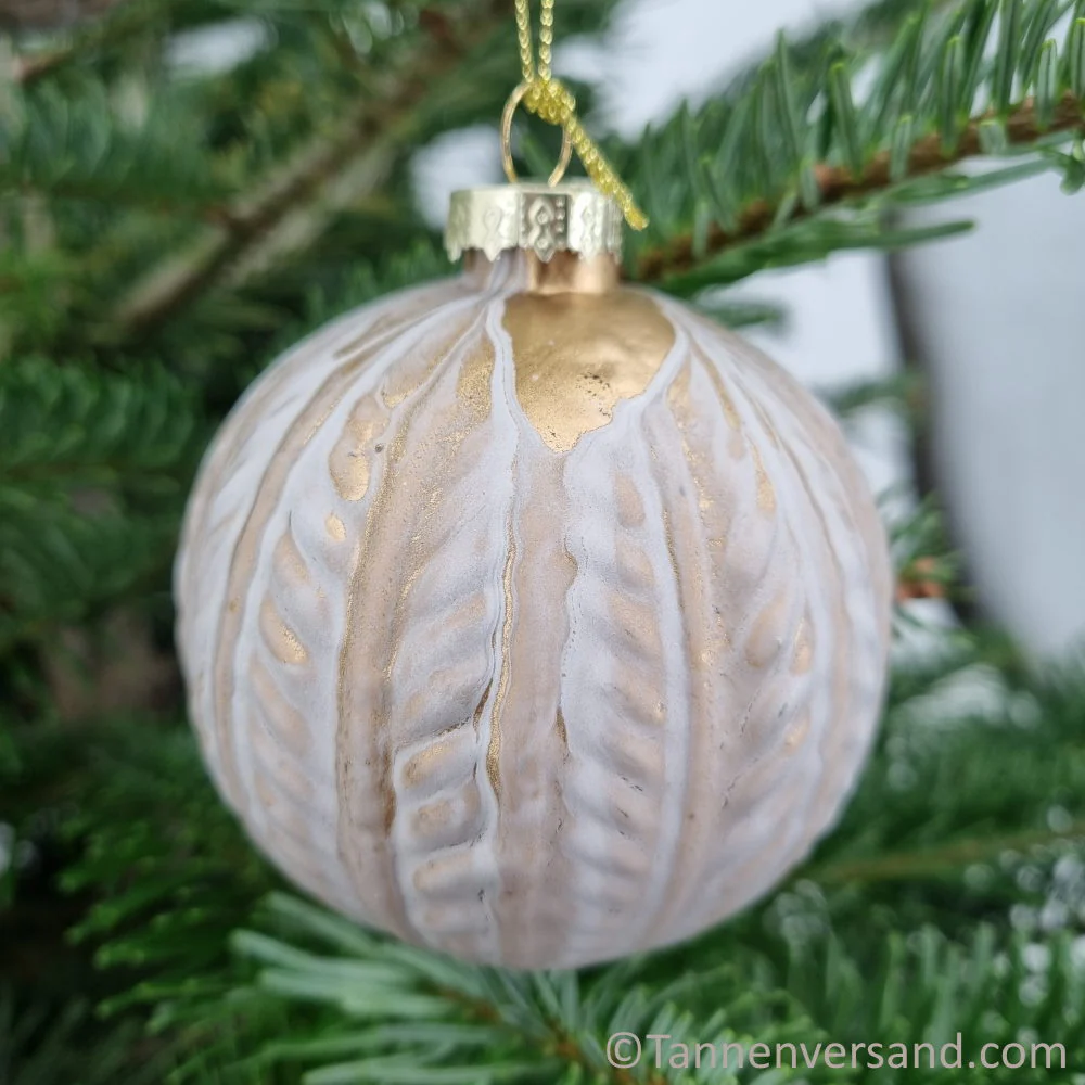 Weihnachtskugel aus Glas Champagner 8 cm 12er Set - Image 6