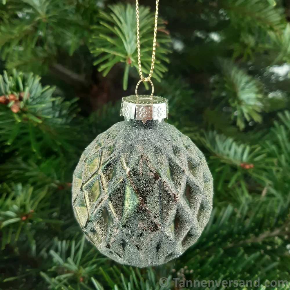 Weihnachtskugel aus Glas Grün Gold 6 cm 12er Set - Image 4