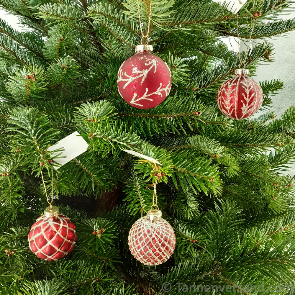 Weihnachtskugel aus Glas Rot Gold 6 cm 12er Set - Image 2