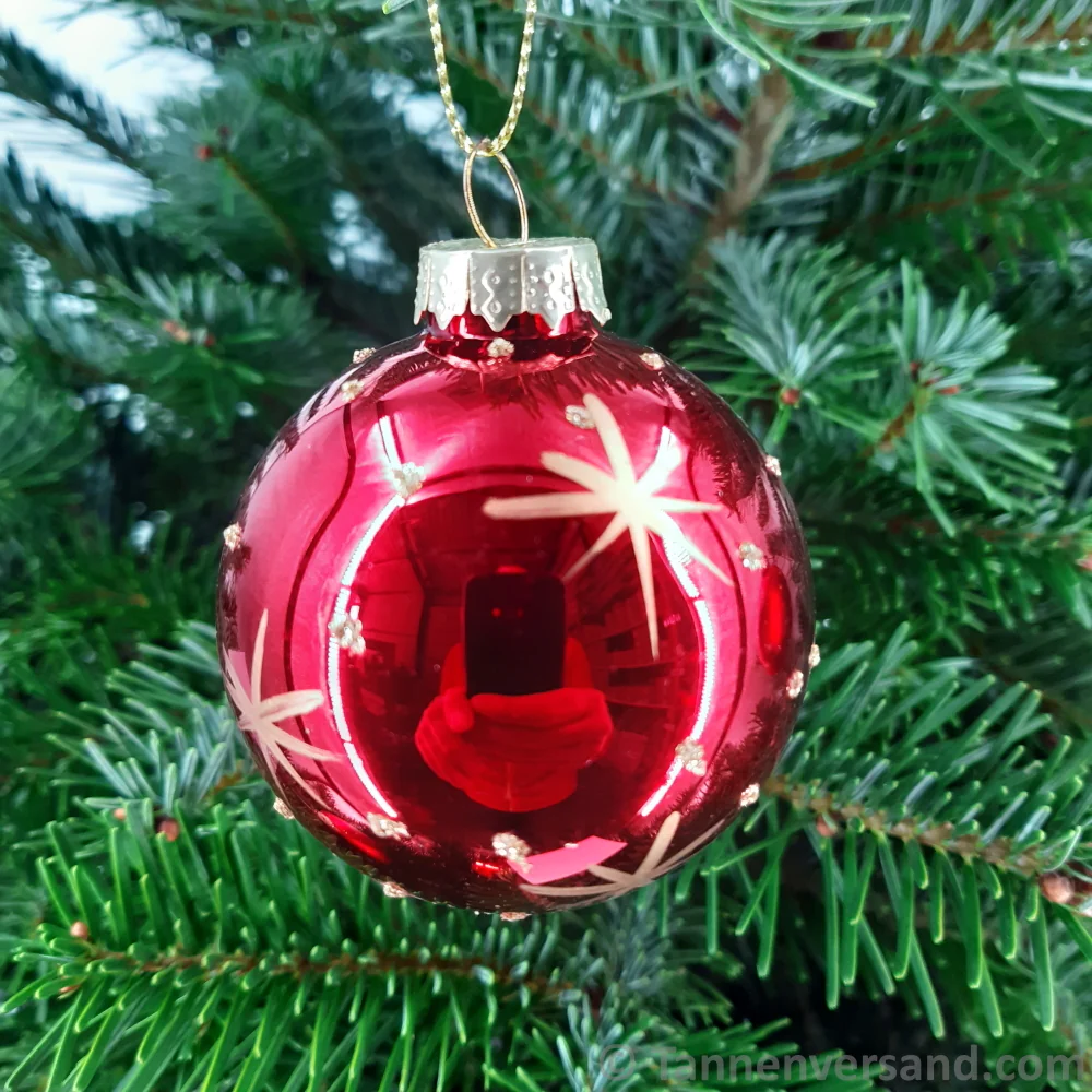 Weihnachtskugel aus Glas Rot Gold 6 cm 12er Set - Image 5