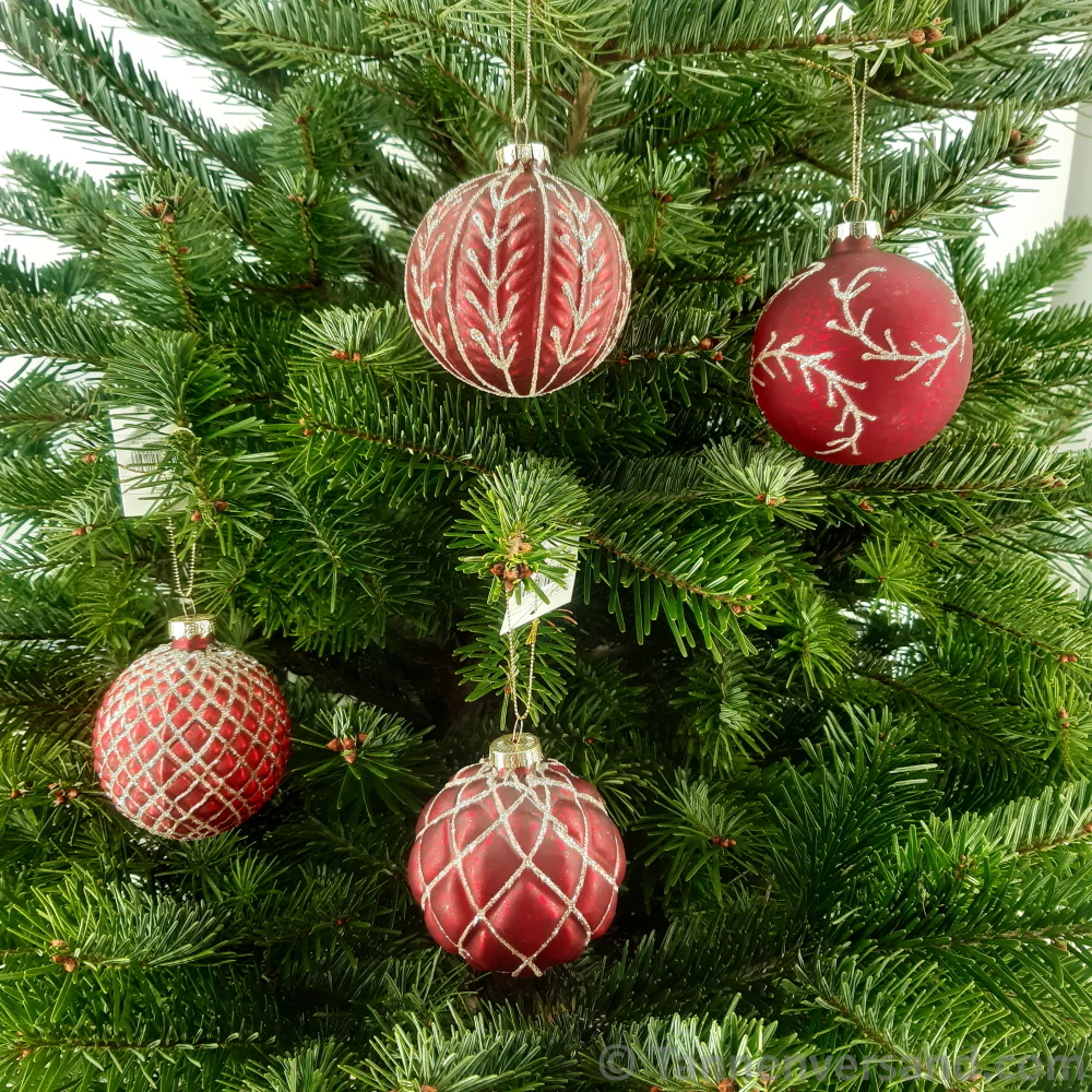 Weihnachtskugel aus Glas Rot Gold 8 cm 12er Set - Image 2