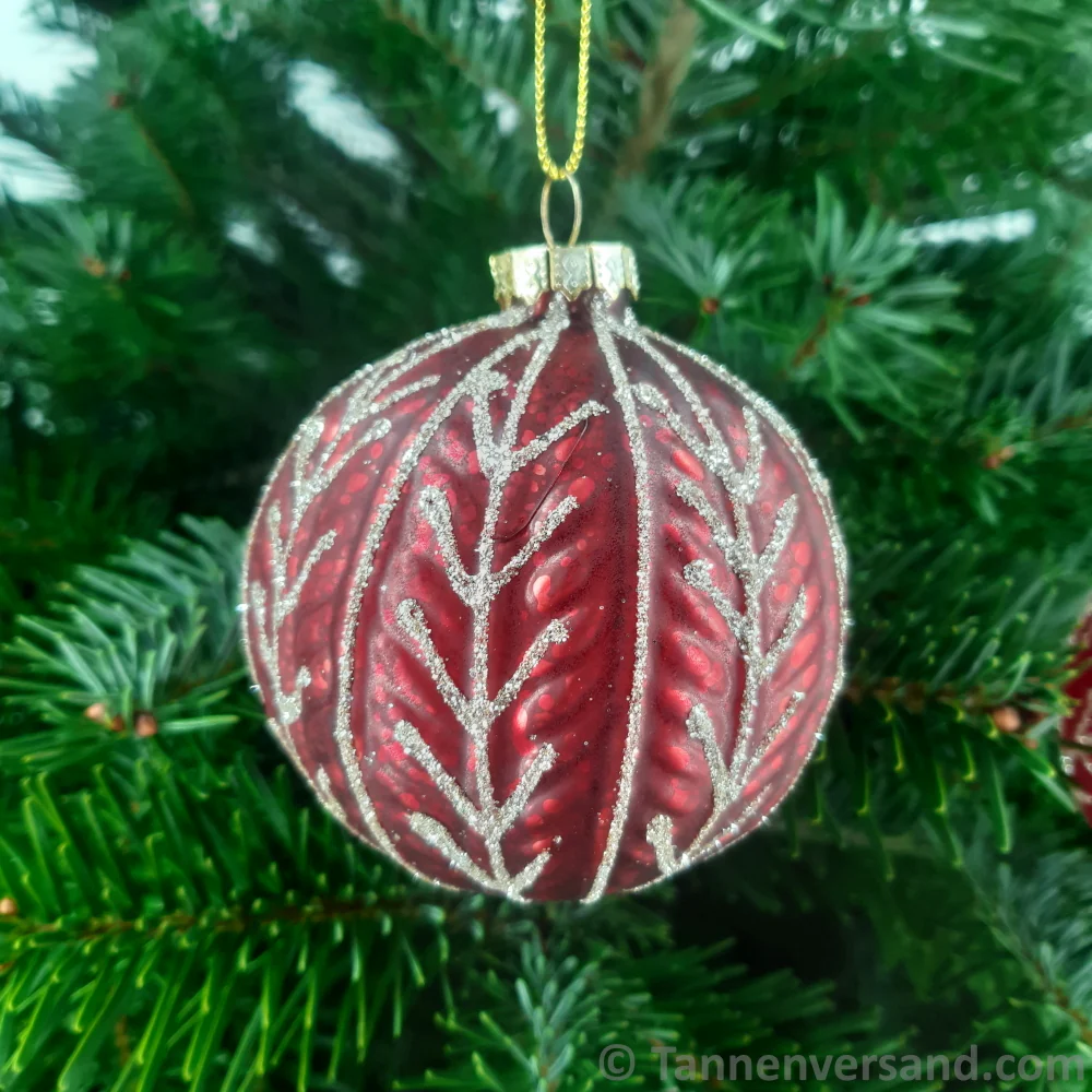 Weihnachtskugel aus Glas Rot Gold 8 cm 12er Set - Image 6