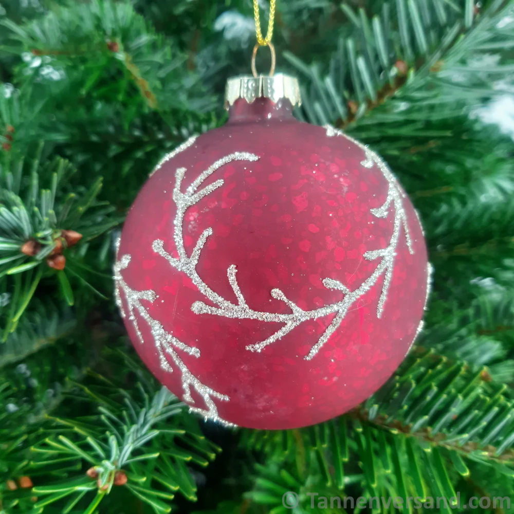 Weihnachtskugel aus Glas Rot Gold 8 cm 12er Set - Image 7