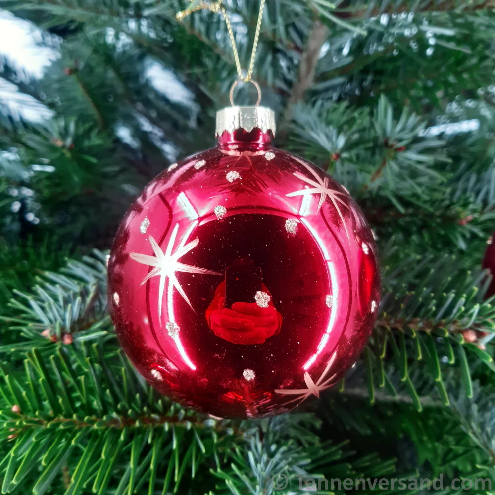 Weihnachtskugel aus Glas Rot Gold 8 cm 12er Set - Image 5