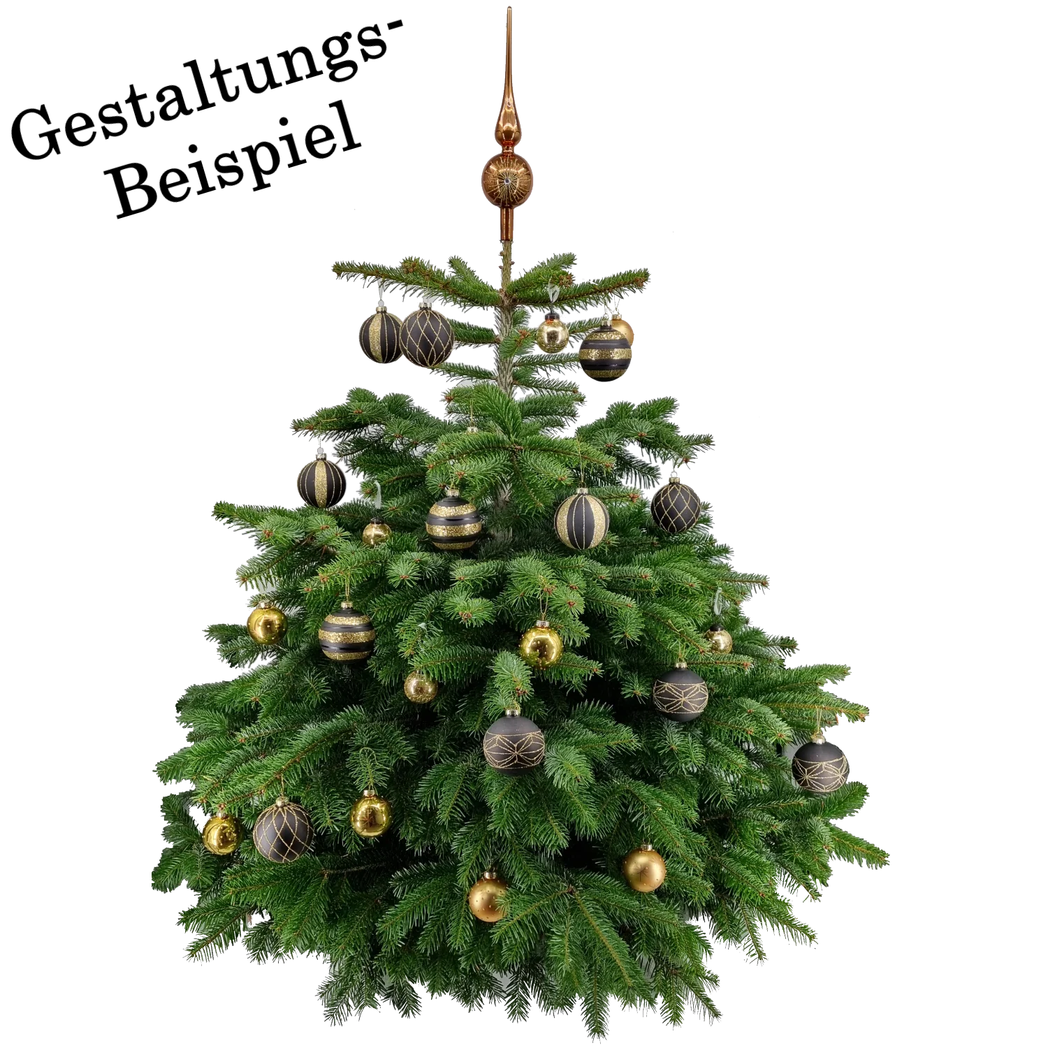 Weihnachtskugel aus Glas Schwarz Gold 8 cm 12er Set - Image 3