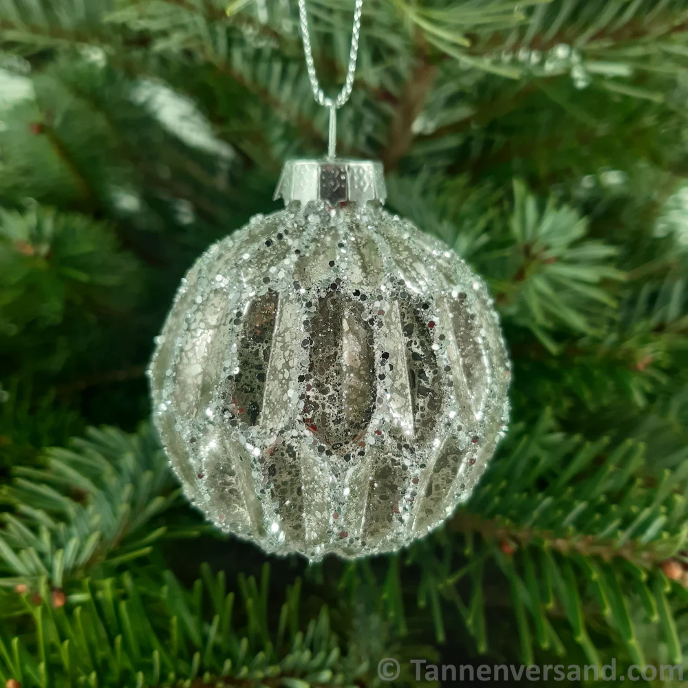 Weihnachtskugel aus Glas Silber 6 cm 12er Set - Image 4