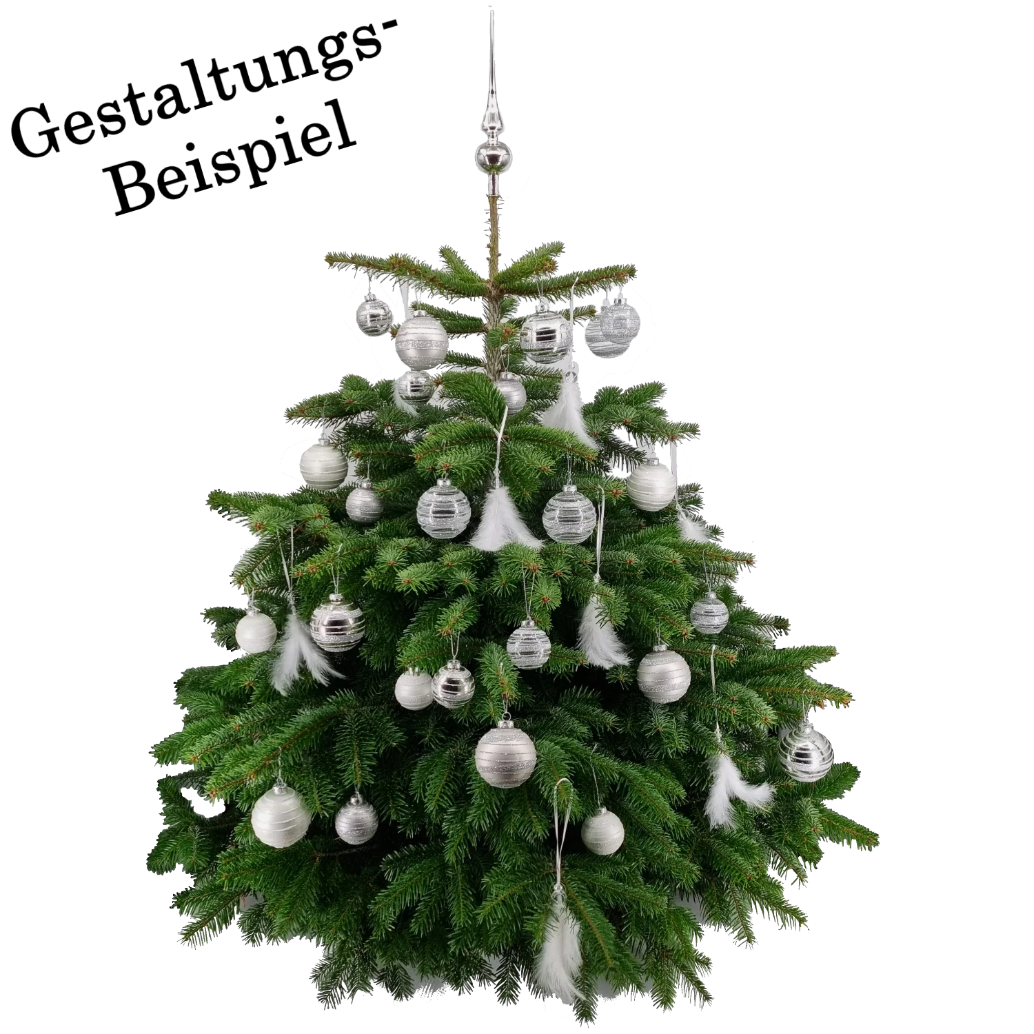 Weihnachtskugel aus Glas Weiß Silber 6 cm 12er Set - Image 3